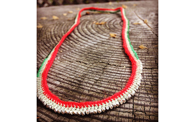 Rhapsobead Rot Gruene Kette